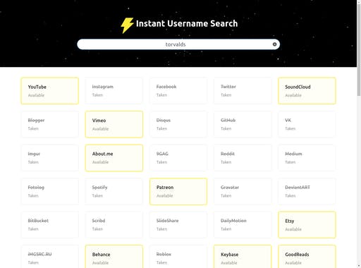 Instant Username Search