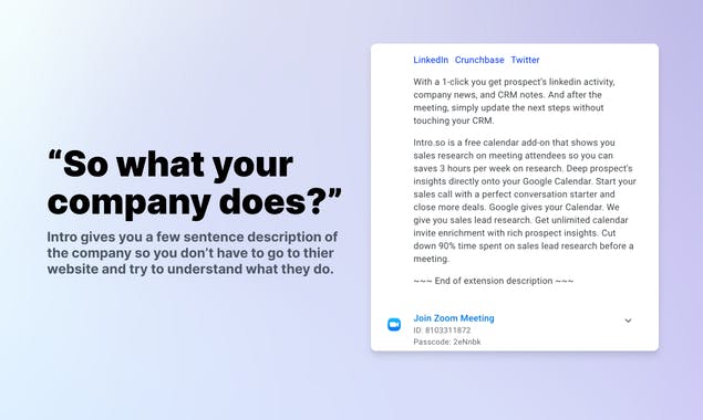 Sales Research In GCal