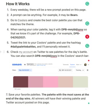 Daily Palette Battles