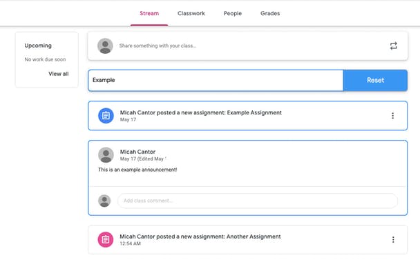 Search Bar for Classroom