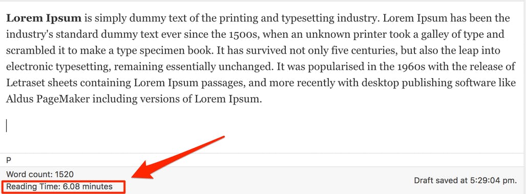 Wordpress Read Time