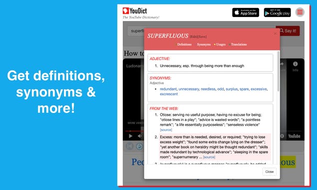 YouDict - YouTube Dictionary
