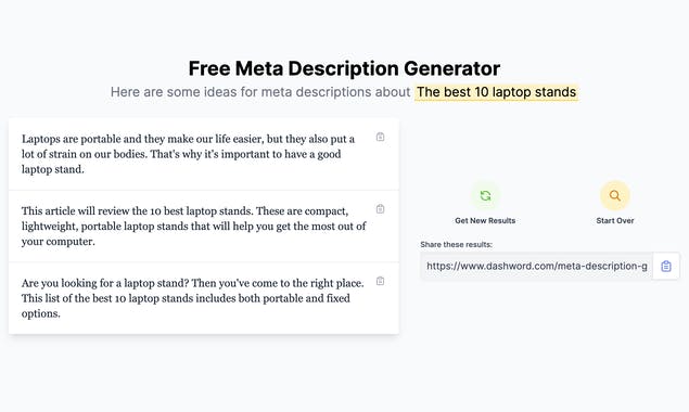 Meta Description Generator