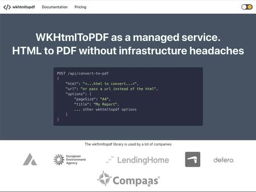 WkHTMLtoPDF Service