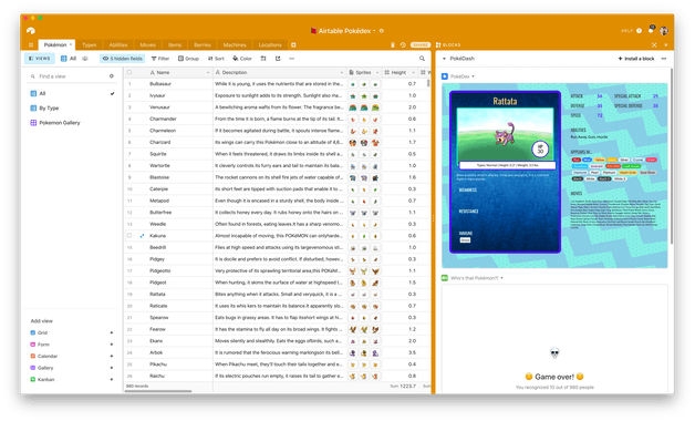 Airtable Pokédex