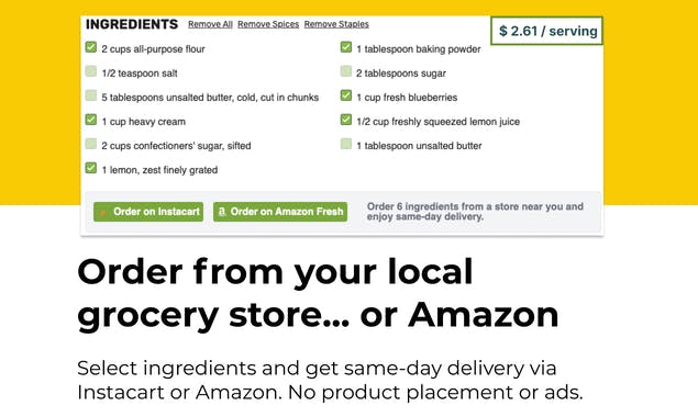 Recipe Cart Chrome Extension