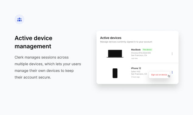 Session Management by Clerk