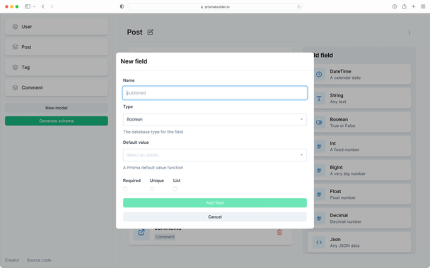 Prisma Schema Builder