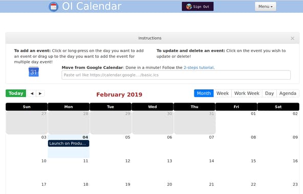 OI Calendar