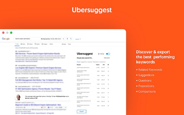 Ubersuggest Chrome Extension