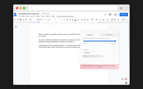 AI Writer Chrome Extension