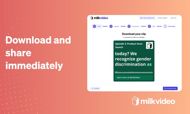 Milk Video - Podcast audiogram creator