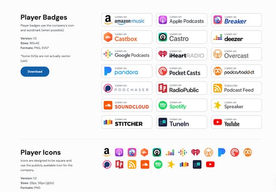 Podcast Player Badge Set - by Podpage
