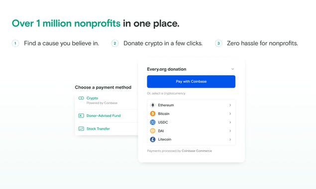 Every.org Donate Crypto
