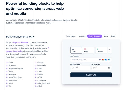 Stripe Payment Element