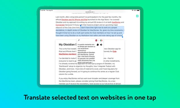 Mate Translate iOS Safari Extension
