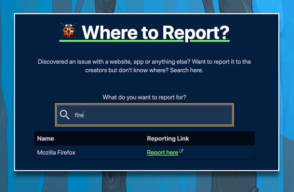 Where to Report?