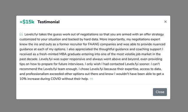 Levels.fyi Negotiation Service