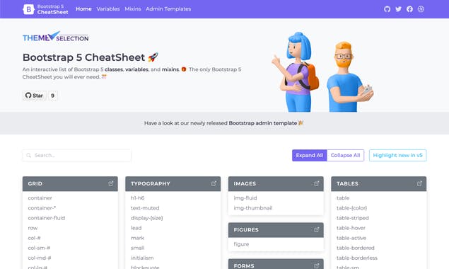 Bootstrap 5 CheatSheet