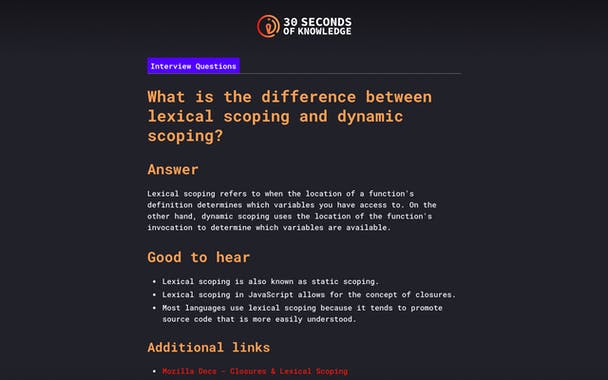 30 Seconds of Knowledge