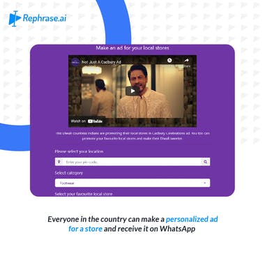 #NotJustACadburyAd with Rephrase.ai