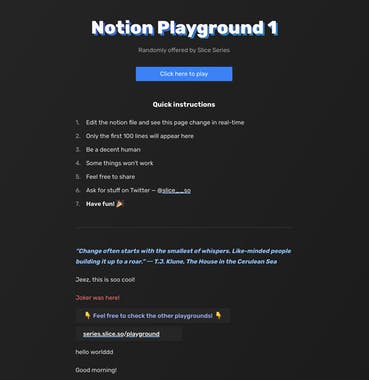 Notion Playground by Slice