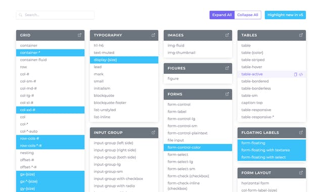 Bootstrap 5 CheatSheet