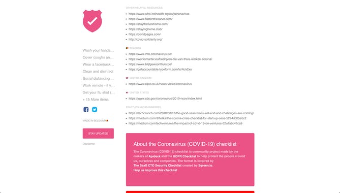 Coronavirus checklist