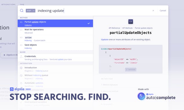 Algolia's New Docs Search