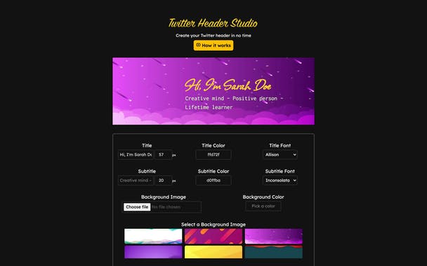 Twitter Header Studio