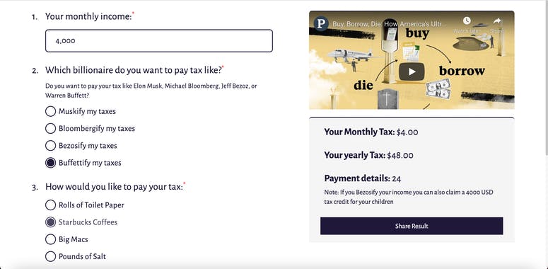 Billionaire Tax Calculator