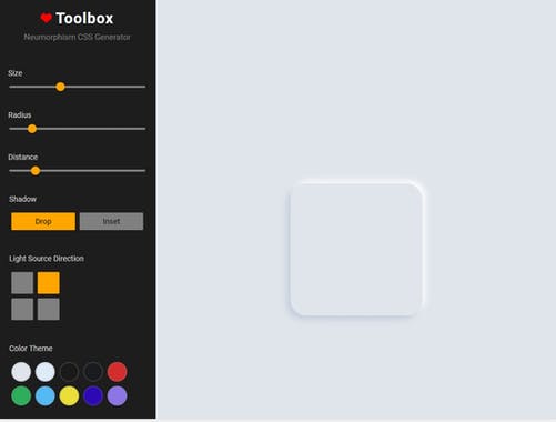 Neumorphism CSS Generator