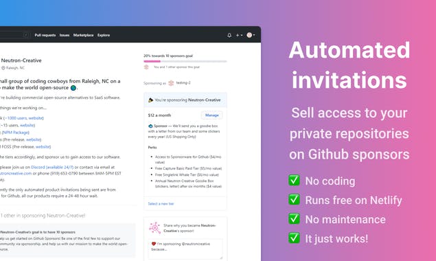 Sponsorware for Github