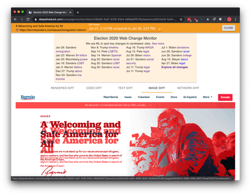 Election 2020 Web Change Monitor