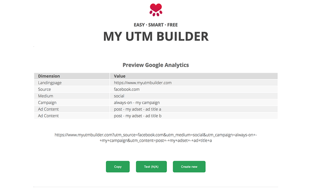 My UTM Builder