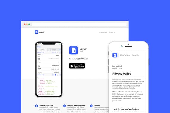 Automatic App Landing Page
