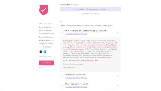 Coronavirus checklist