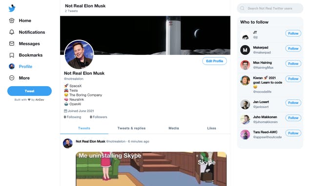 Not Real Twitter 2.0