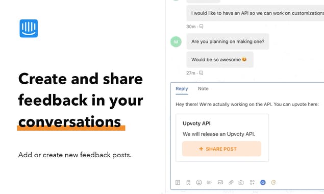 Intercom Feedback by Upvoty