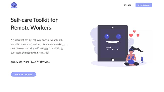 Self-care apps for remote work
